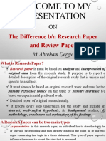 The Difference B/N Research Paper and Review Paper: Abreham Dereje
