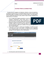 Indicaciones para El Examen Final - Ant. Teológica-Lic. en Educación