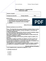 Evaluación 7° Básico Lenguaje y Comunicación