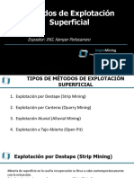 Métodos de Explotación Superficial: Expositor: ING. Kemper Portocarrero