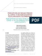 Percepcion Riesgo Covid-19 en Escolares Colomia