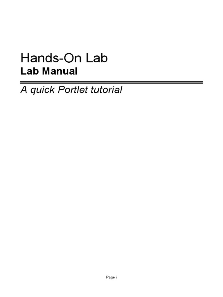Quick Portlet Tutorial Lab Manual | PDF | Eclipse (Software) | World ...