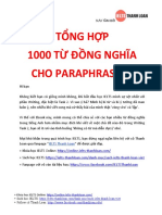 (IELTSThanhLoan) Tổng Hợp 1000 Từ Đồng Nghĩa Trong Tiếng Anh, Hữu Ích Cho Paraphrasing