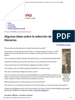 Carranza - Algunas Ideas Sobre La Selección de Textos Literarios - Imaginaria No. 202 - 14 de Marzo de 2007