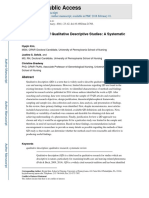 HHS Public Access: Characteristics of Qualitative Descriptive Studies: A Systematic Review