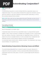 What Is A Subordinating Conjunction?: Subordinating Conjunctions Showing Cause and Effect