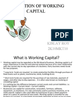 Estimation of Working Capital