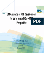 GMP Aspects of Early Phase Drug Development
