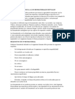 TOLERANCIA BIOLOGICA A LOS BIOMATERIALES DENTALES Rafael