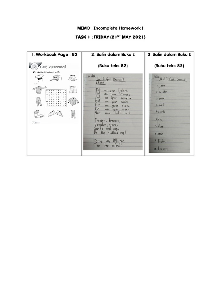 Incomplete Homework Memo for May 21 | PDF