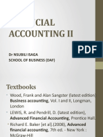Financial Accounting Ii: DR Nsubili Isaga School of Business (Daf)