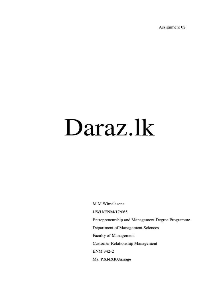 Daraz - LK: Assignment 02, PDF, Sales