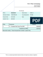 Sona College Fee Receipt for Komal U's PG-MBA Course