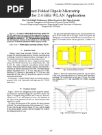 Compact Folded Dipole Microstrip Antenna For 2.4 GHZ Wlan Application