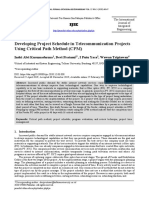 Developing Project Schedule in Telecommunication Projects Using Critical Path Method (CPM)