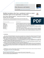 Modified Amorphous Silica From A Geothermal Central As A Metaladsorption Agent For The Regeneration of Wastewater