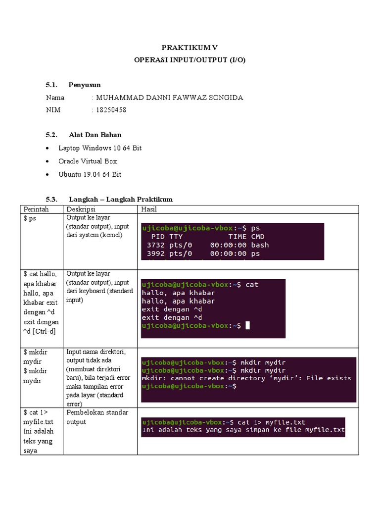 Operasi I/O dan Redirection di Linux | PDF