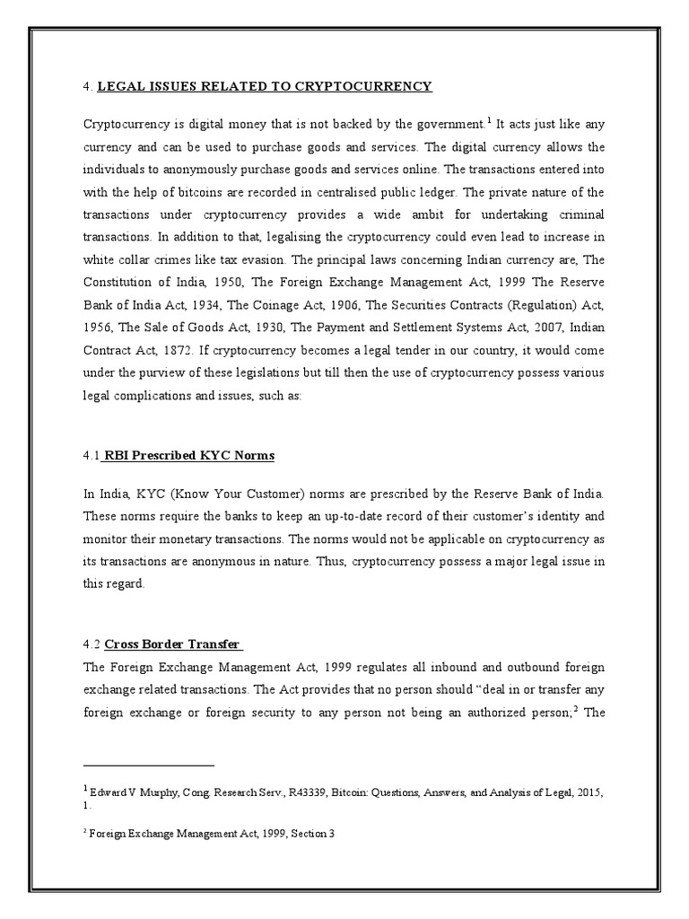 Legal Challenges of Cryptocurrency in India | PDF | Cryptocurrency ...