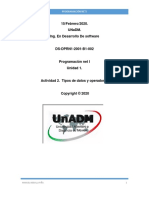 15/febrero/2020. Unadm. Ing. en Desarrollo de Software: Programación Net I