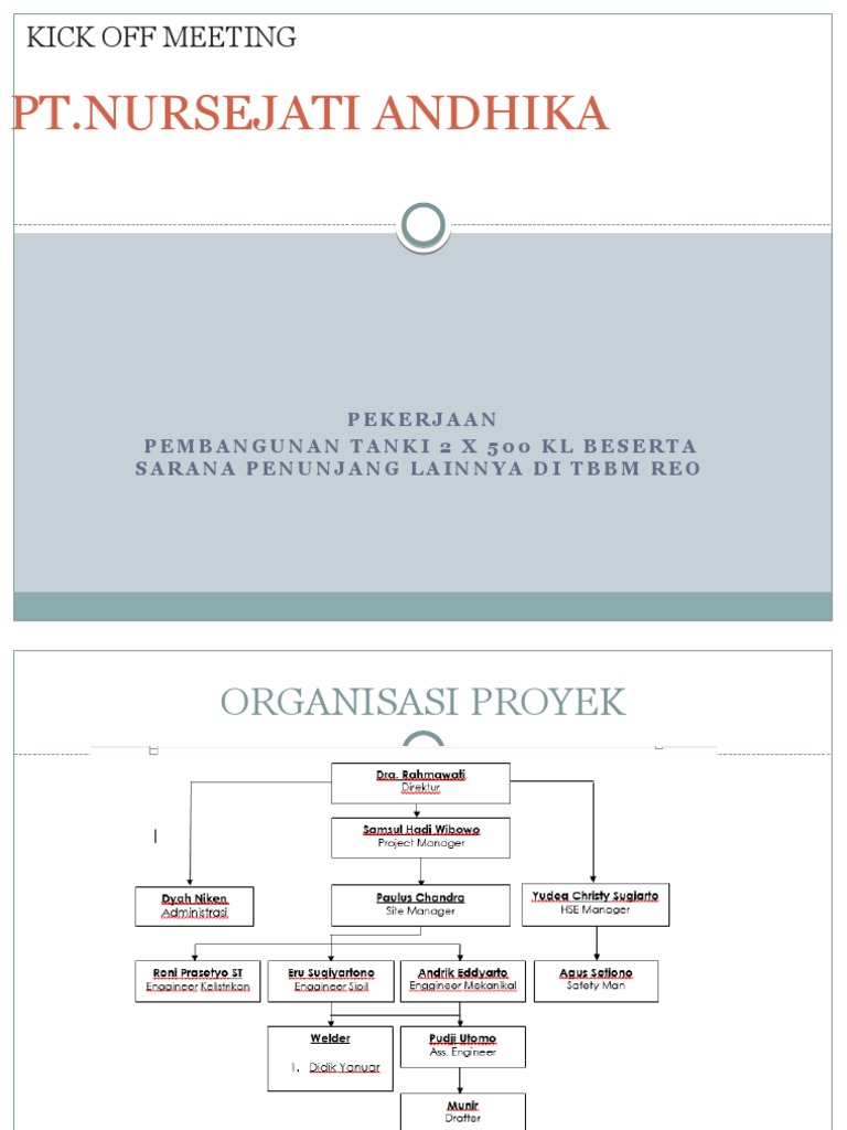 Kick-Off Meeting Proyek Tanki 2x500 KL | PDF