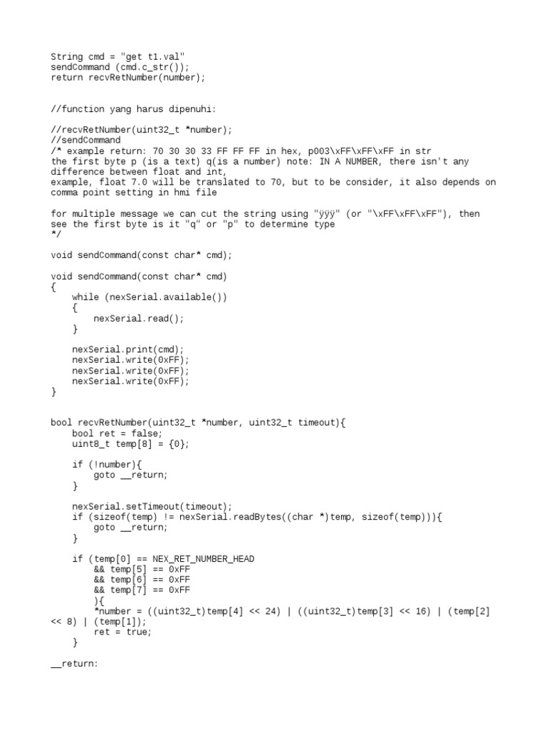 Nextion HMI Command Examples | PDF | Science & Mathematics | Computers