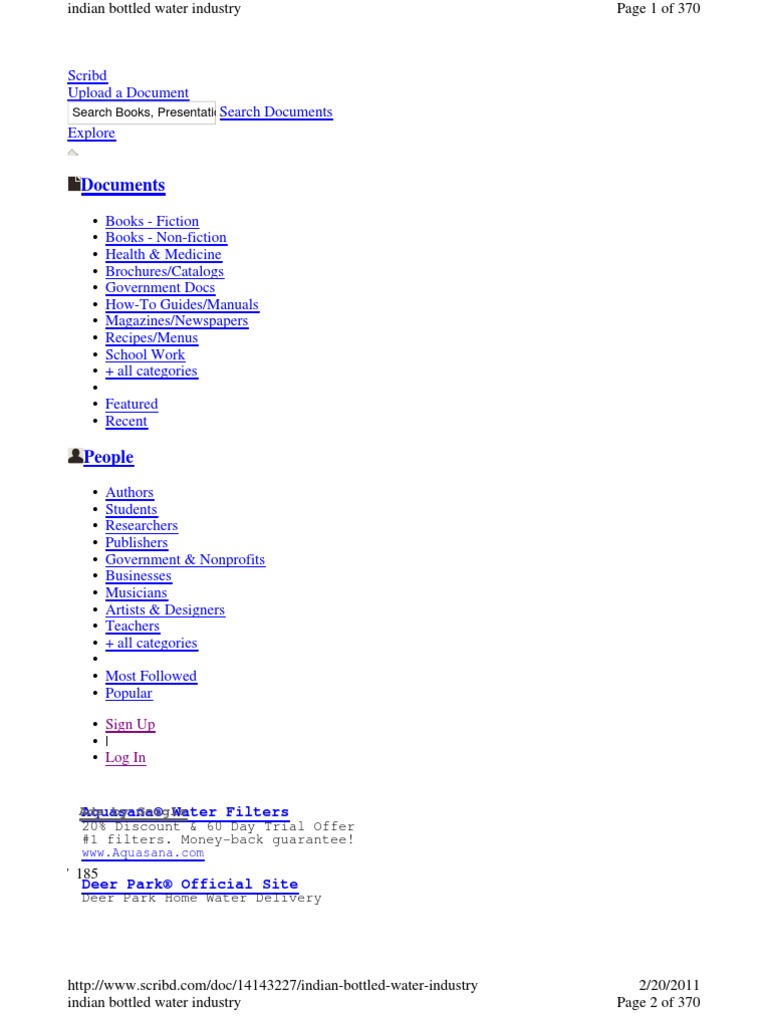 Indian Bottled Water Industr Pdf Water And Politics Water