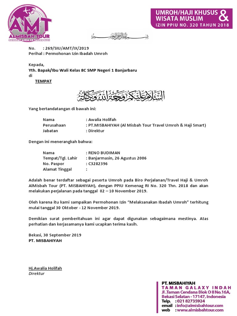 269 - Surat Izin Umroh - Reno Budiman | PDF
