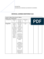 English: Individual Learning Monitoring Plan