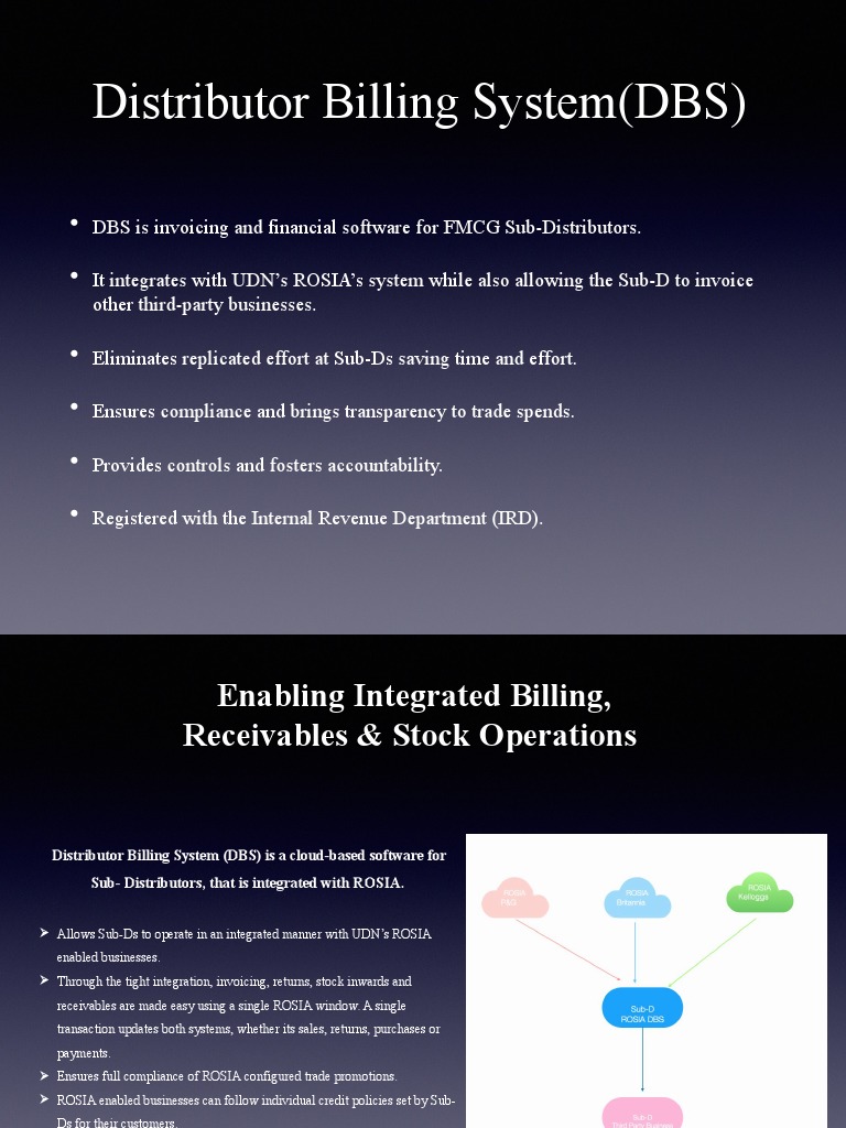DBS: Invoicing for FMCG Sub-Distributors | PDF | Invoice | Receipt