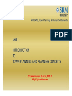 TO Town Planning and Planning Concepts: Unit I