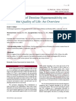 The Impact of Dentine Hypersensitivity On The Quality of Life: An Overview
