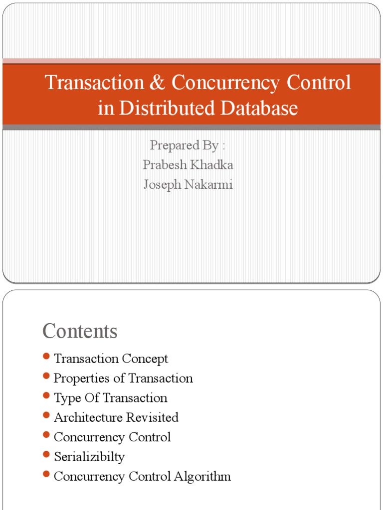 Transaction & Concurrency Control in Databases | PDF | Database ...