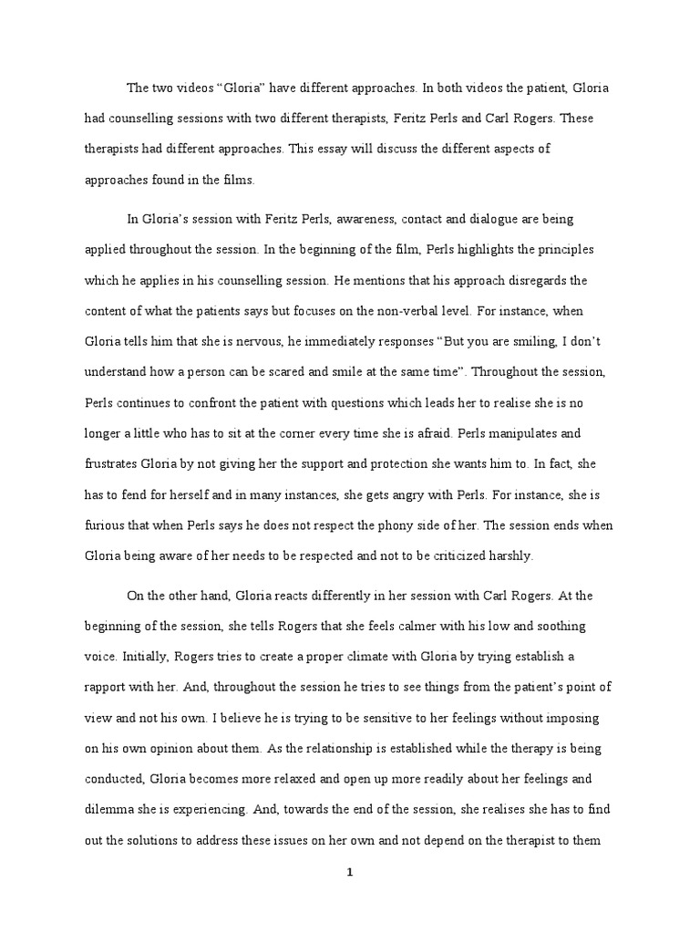 The Gloria Films PDF Psychotherapy Therapy