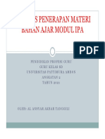 Analisis Penerapan Materi Bahan Ajar Modul 3 Ipa