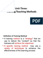 Unit Three: Training/Teaching Methods