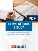 Hermenêutica Bíblica - Ferramentas Da Interpretação Bíblica - Curso de Teologia 100% Online - Instituto de Teologia Logos