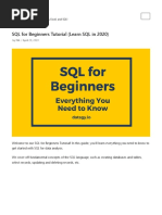 SQL For Beginners Tutorial (Learn SQL in 2020) - Datagy