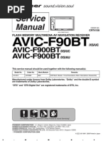 Pioneer Avic-F90bt Xs Uc f900bt Uc Au Service Manual (crt4158)