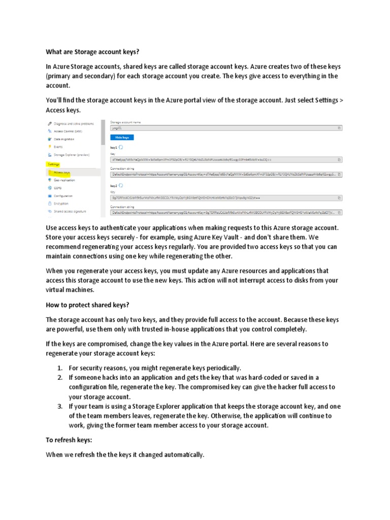 Storage Account Keys