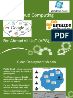 Cloud Computing: By: Ahmad Ali Uot (Aps), Nowshera