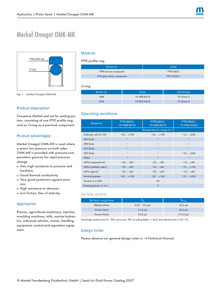 Merkel Omegat OMKMR 01 PDF Chemistry Mechanical Engineering