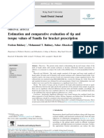 Estimation and Comparative Evaluation of Tip and Torque Values of Saudis For Bracket Prescription