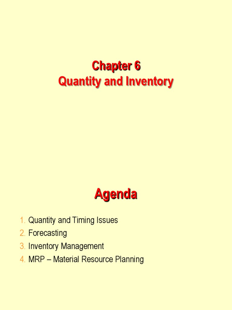 Chapter 6 - Quantity and Inventory | PDF | Forecasting | Time Series