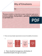 Stability of Emulsions