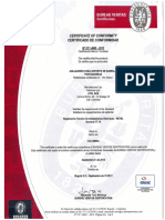 Certificado conformidad aisladores portabarras 2013 - 2015
