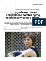 “La fuga de escritores venezolanos cambia cómo escribimos y somos leídos” _ Cinco8