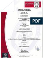 Certificado Conformidad Aisladores Portabarras 2013 - 2015