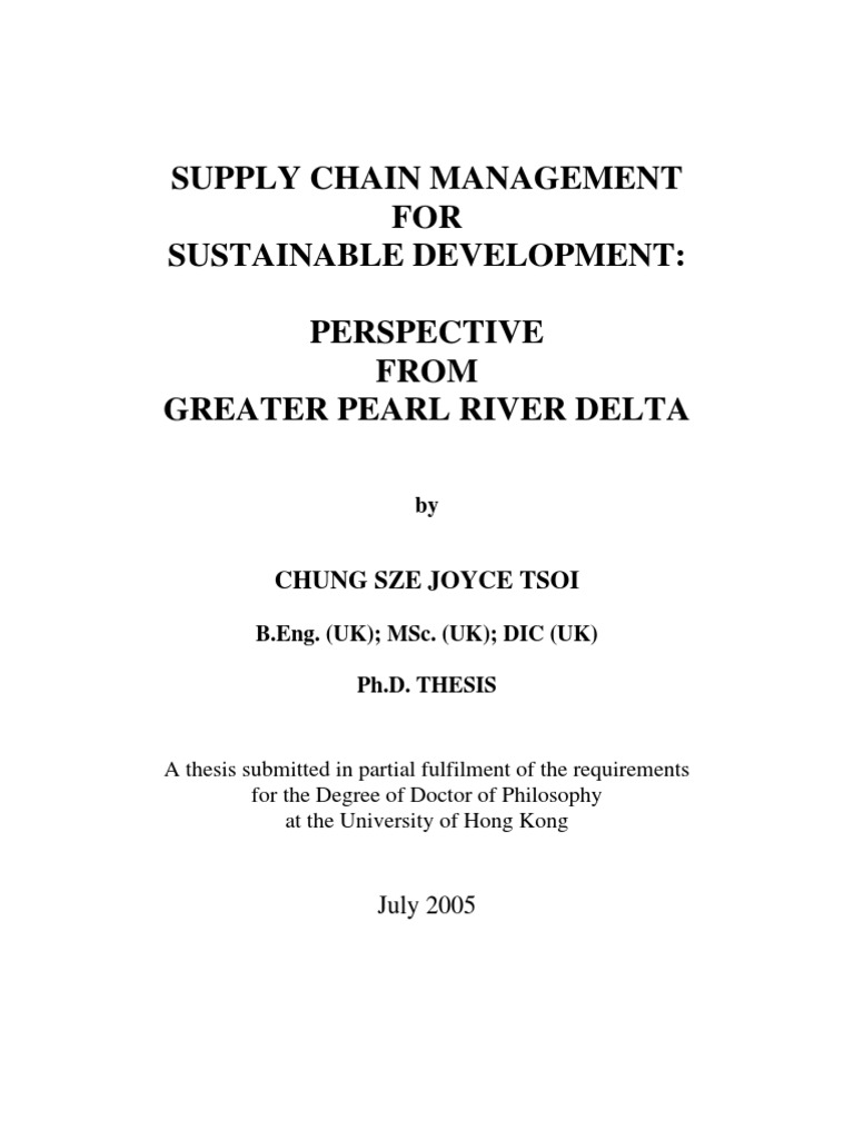 supply chain management thesis paper