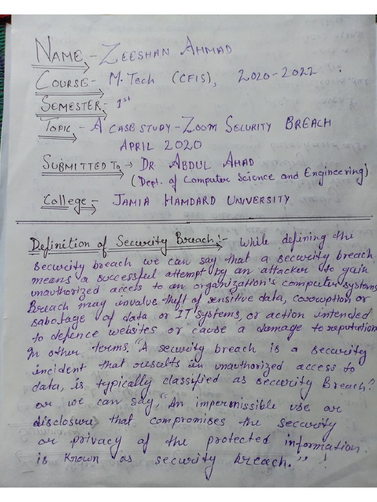 Case StudyZoom Breach PDF