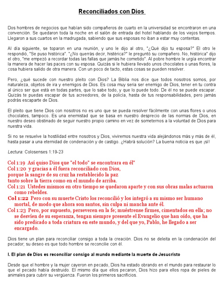Reconciliación con Dios a través de Cristo | PDF | Pecado | Cristo (título)